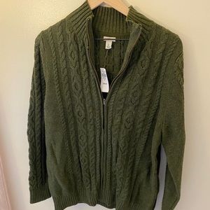 NWT LLBean zip up sweater